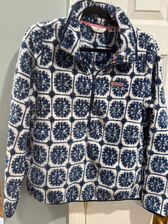 Vineyard Vines Jackets & Blazers - Vineyard Vines Navy & White Patterned Fleece Jacket